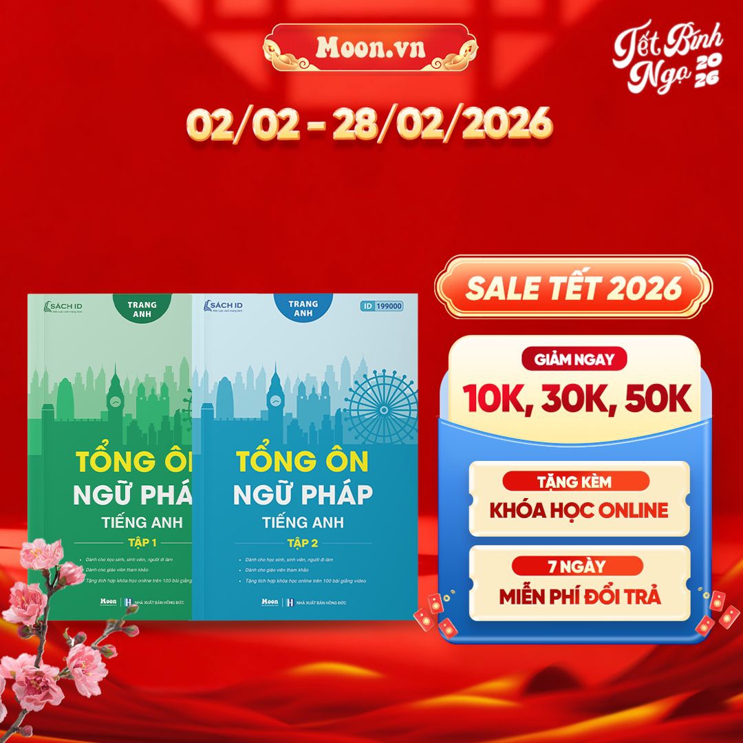 Combo Tổng Ôn Ngữ Pháp Tiếng Anh - Tập 1, Tập 2 - Bản Đặc Biệt