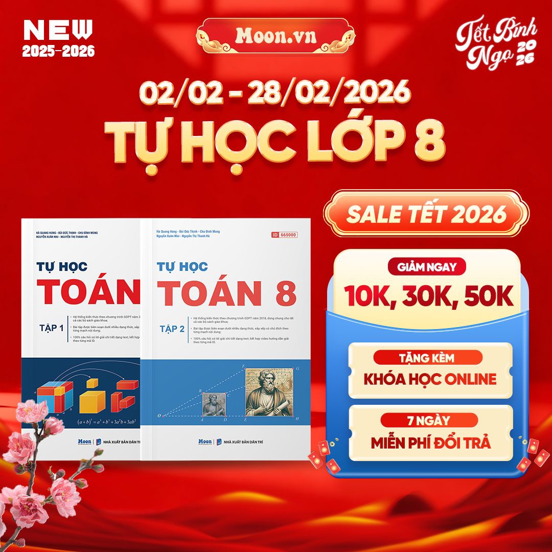 [2025-2026] Combo Tổng Ôn Toán Học 8 Tập 1, Tập 2