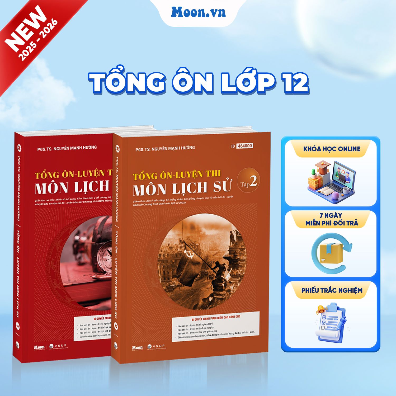[2025-2026] Combo 2 Sách Tổng Ôn - Luyện Thi Môn Lịch Sử Tập 1 & Tập 2 | Ôn Thi TN THPT & Ôn Thi ĐGNL HN - ĐGNL HCM 
