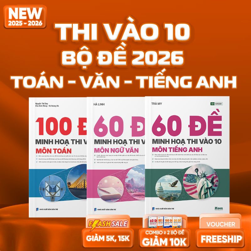 Combo Bộ Đề Toán Văn Anh 9 vào 10 - 2026