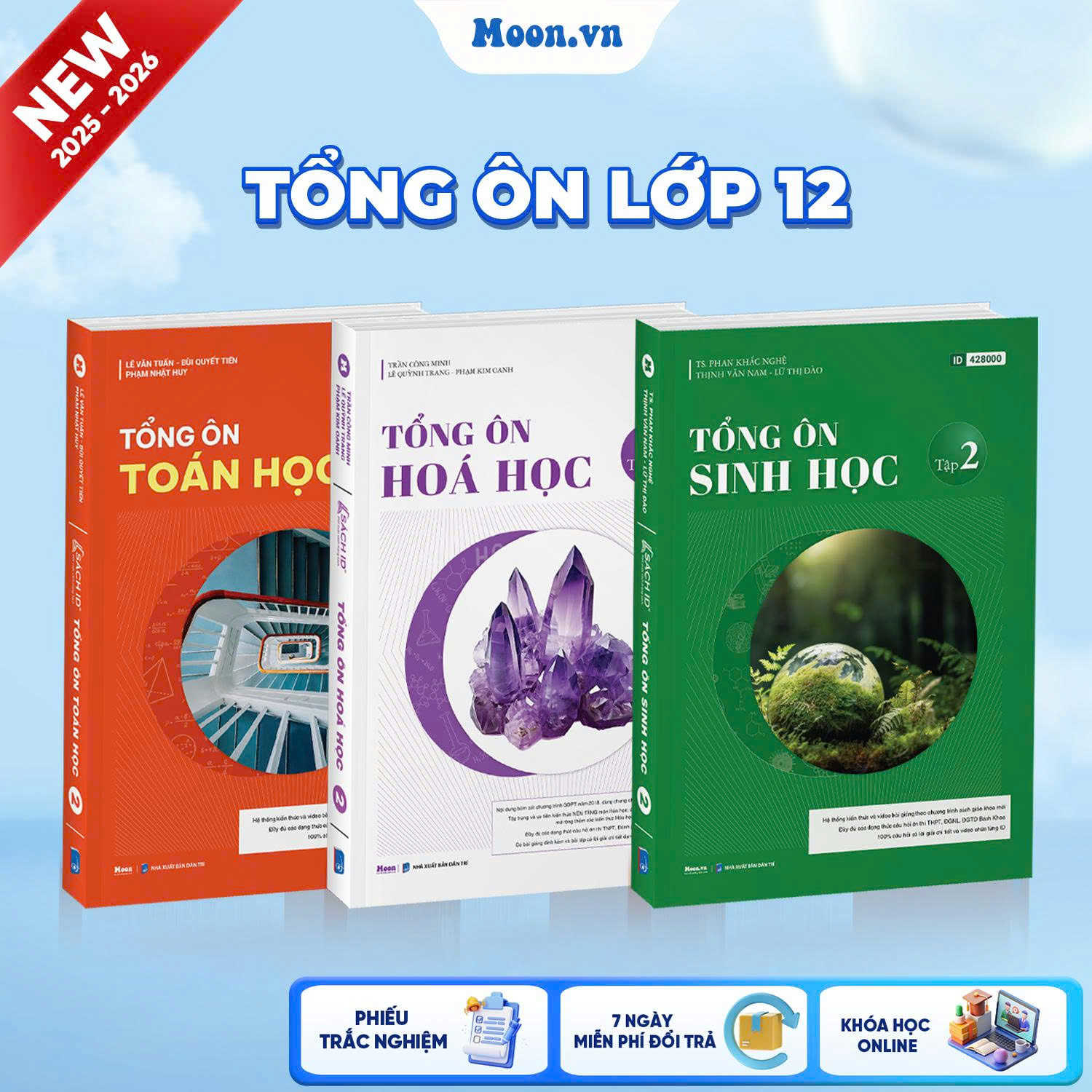 [2025-2026] Combo 3 Sách Khối B Tập 2 (Tổng Ôn Toán - Hóa - Sinh Tập 2)
