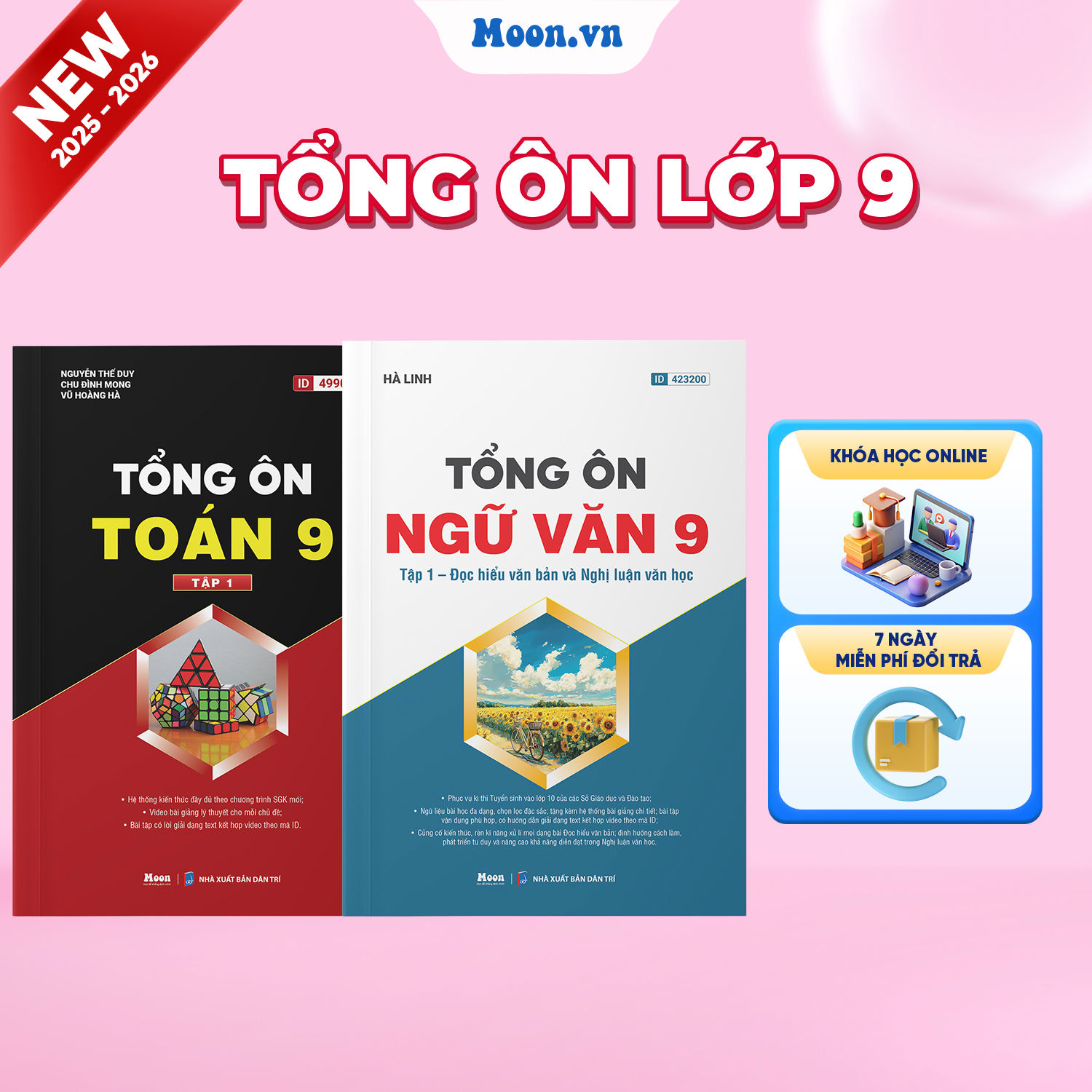 [2025-2026]Combo Tổng Ôn Toán - Ngữ Văn - Đọc hiểu văn bản và Nghị luận văn học Lớp 9 Tập 1