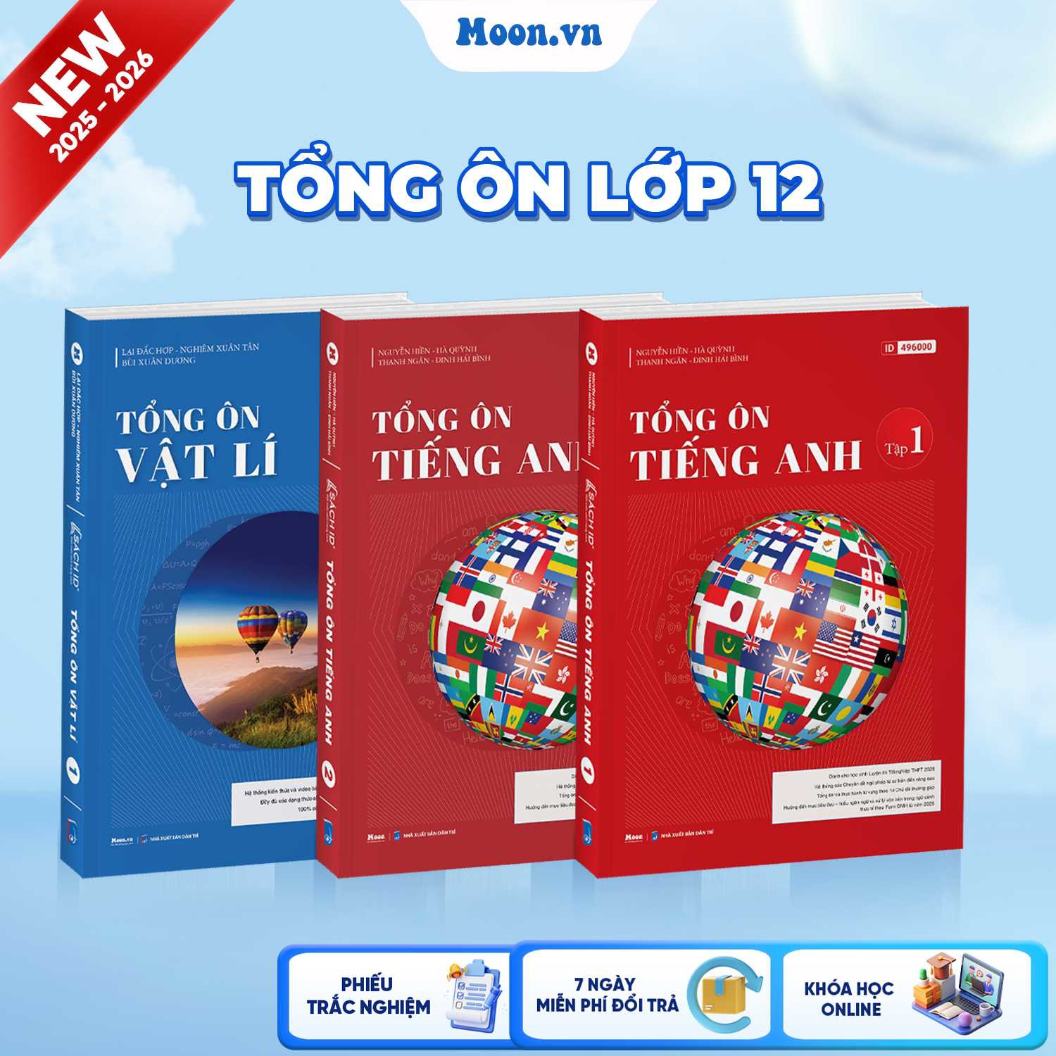 [2025-2026] Combo Tổng Ôn Vật Lí - Tiếng Anh 12 Tập 1