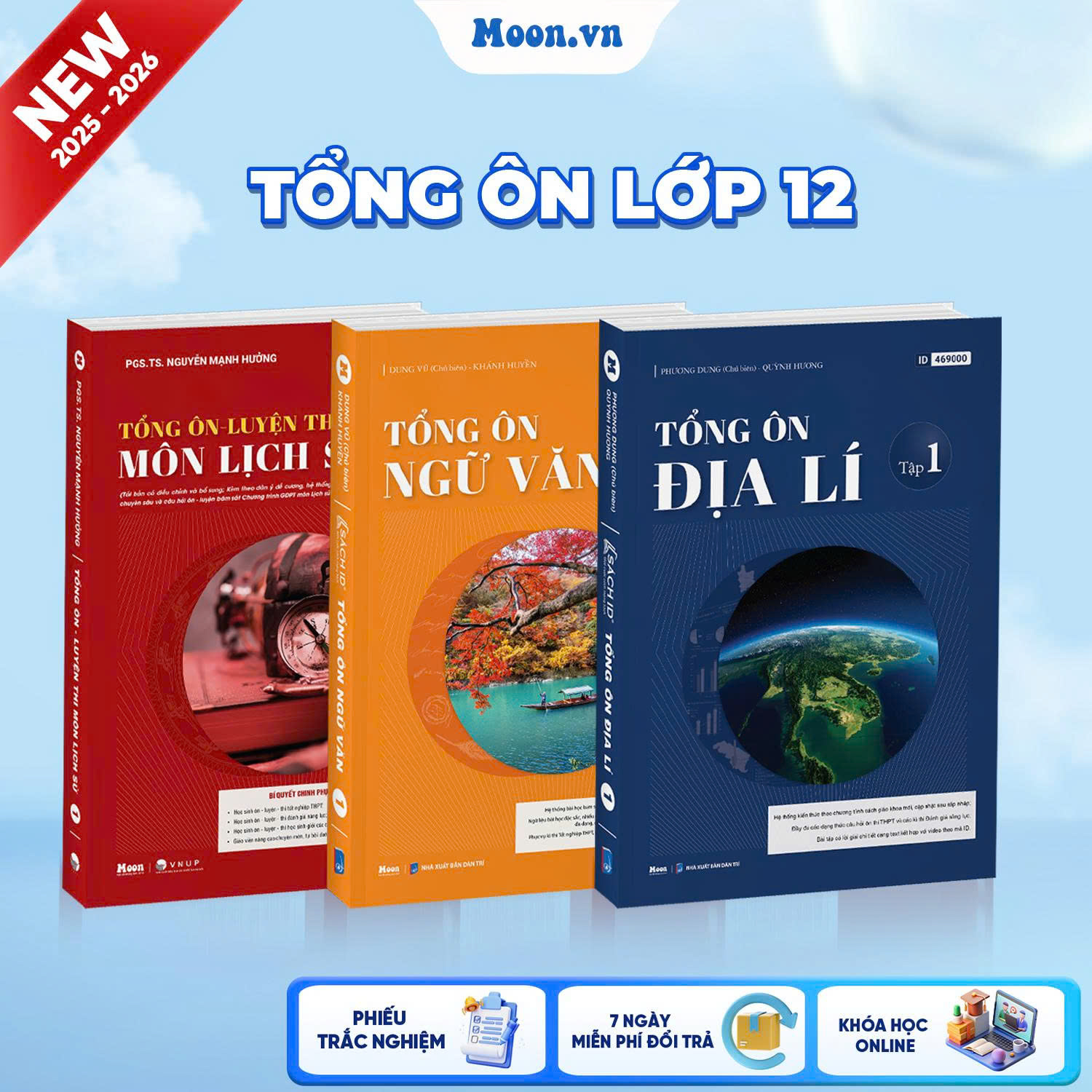 [2025-2026] Combo 3 Sách Khối C00 Tập 1 (Tổng Ôn Văn - Sử - Địa Tập 1)