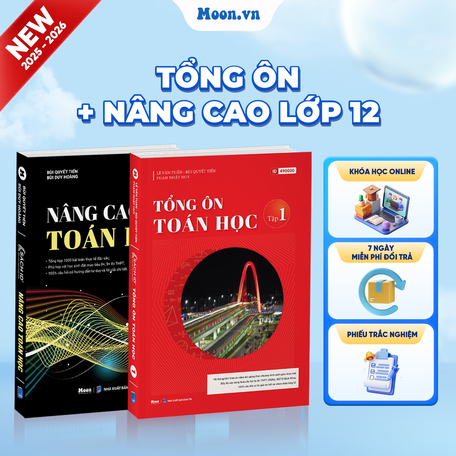 [2025-2026] Combo Sách Tổng Ôn Toán Học Tập 1 và Toán Nâng Cao 