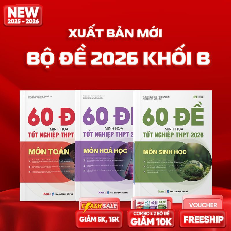 Combo Khối B - Bộ Đề Minh Họa 2026 (Toán - Hóa - Sinh) 
