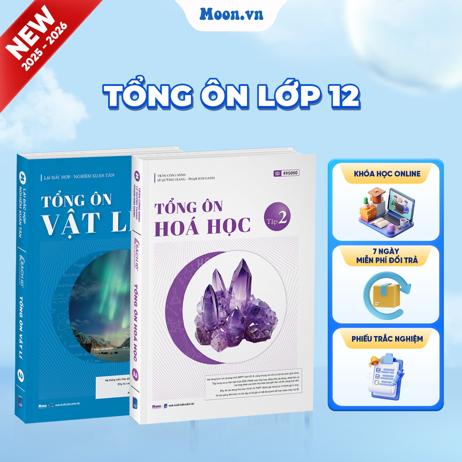  [2025-2026]Combo Tổng Ôn Hóa Học Tập 2 Và Tổng Ôn Vật Lí Tập 2
