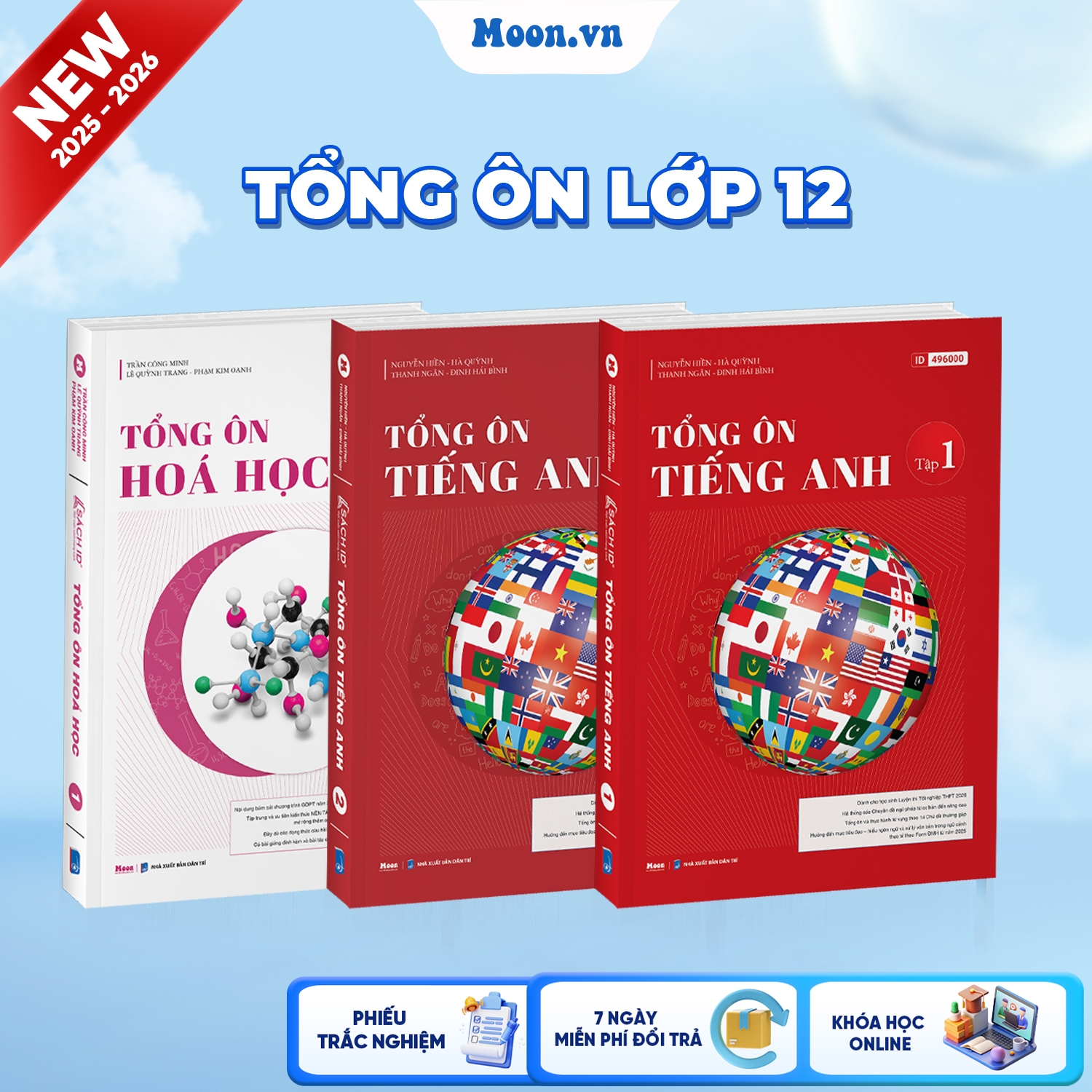 [2025-2026] Combo Tổng Ôn Hóa - Tiếng Anh 12 Tập 1
