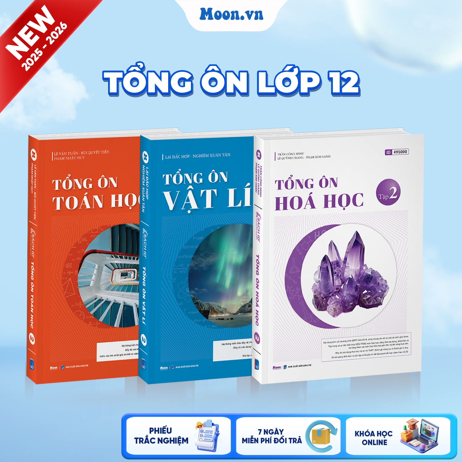 [2025-2026] Combo 3 Sách Khối A Tập 2 (Tổng Ôn Toán - Lí - Hóa Tập 2)