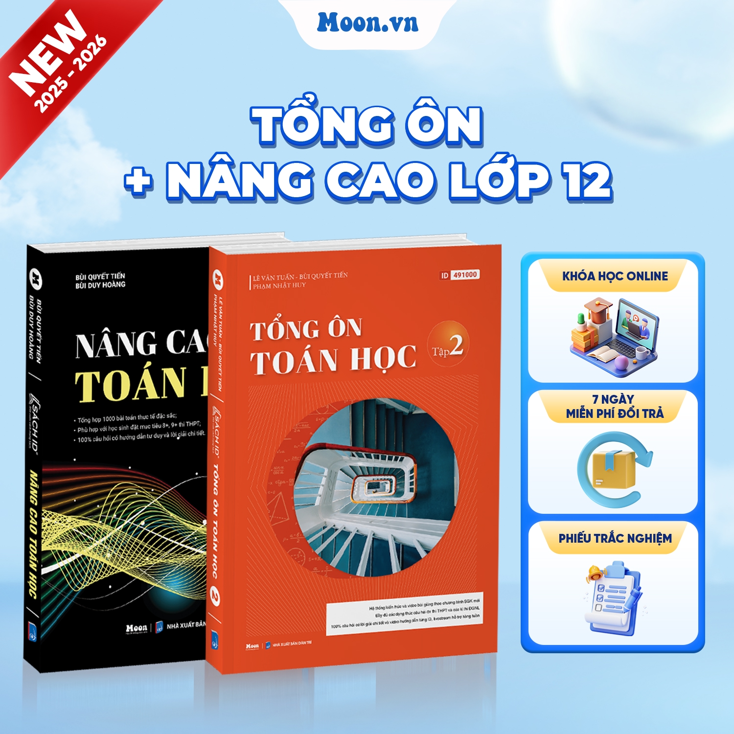 [2025-2026] Combo Sách Tổng Ôn Toán Học Tập 2 và Toán Nâng Cao 