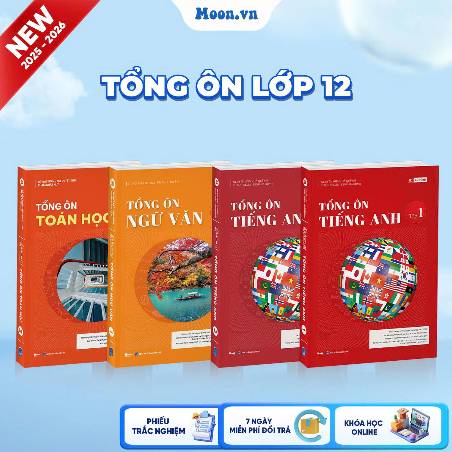 [2025-2026] Combo 3 Sách Khối D01 Tập 1 (Tổng Ôn Toán - Văn - Tiếng Anh Tập 1)