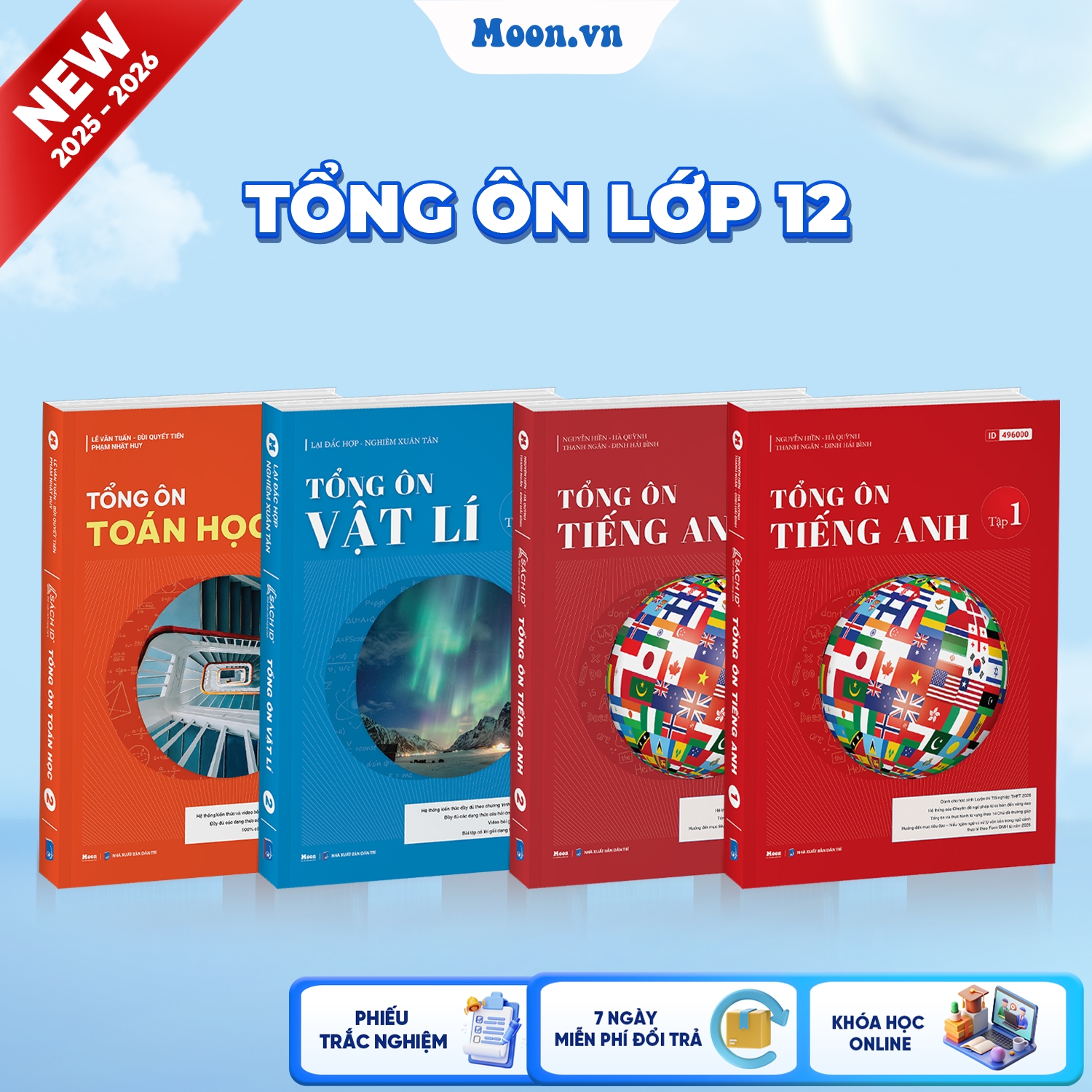  [2025-2026] Combo 3 Sách Khối A01 Tập 2 (Tổng Ôn Toán - Lí - Tiếng Anh Tập 2)