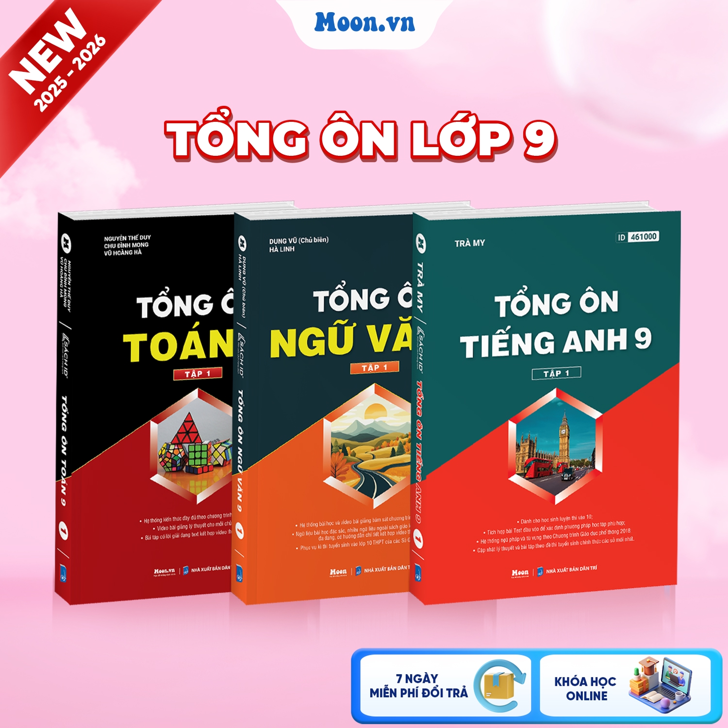 [2025-2026] Combo Tổng Ôn Toán - Văn - Tiếng Anh Lớp 9 Tập 1