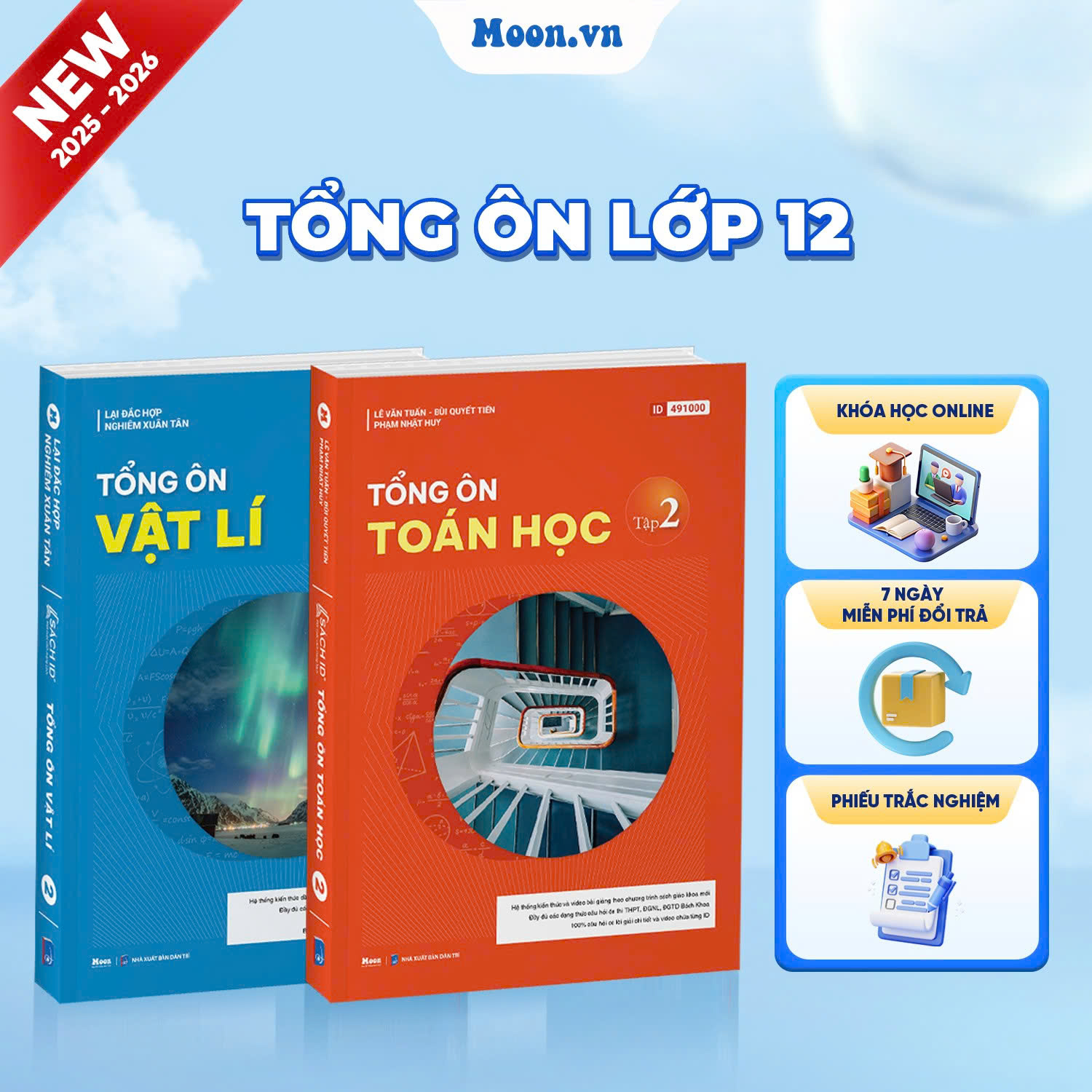 [2025-2026] Combo Tổng Ôn Toán Học Tập 2 Và Tổng Ôn Vật Lí Tập 2