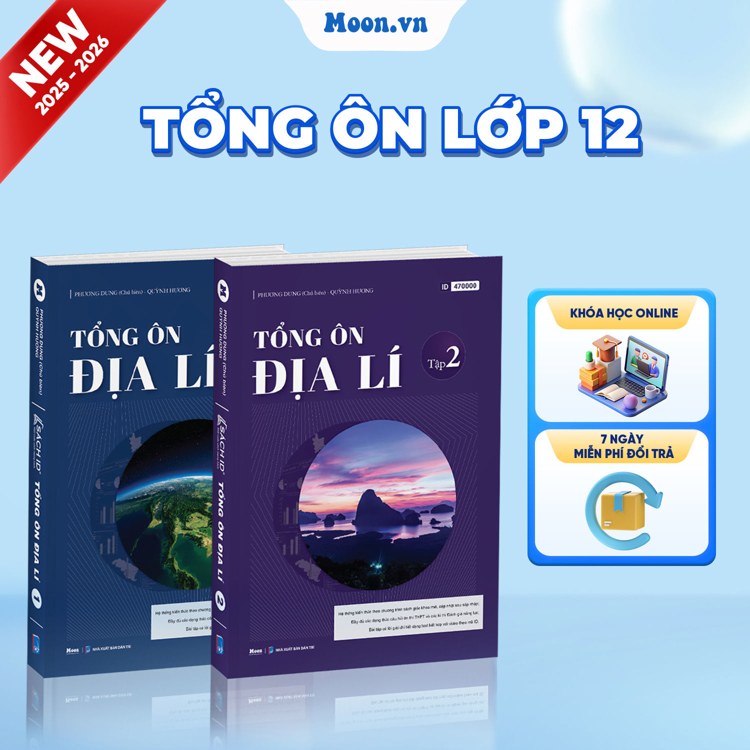[2025-2026] Combo Tổng Ôn Địa Lí 12 Tập 1, Tập 2