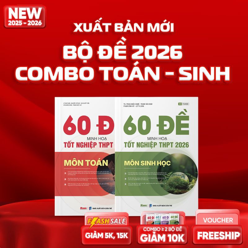 Combo Toán - Sinh  Bộ Đề Minh Họa 2026