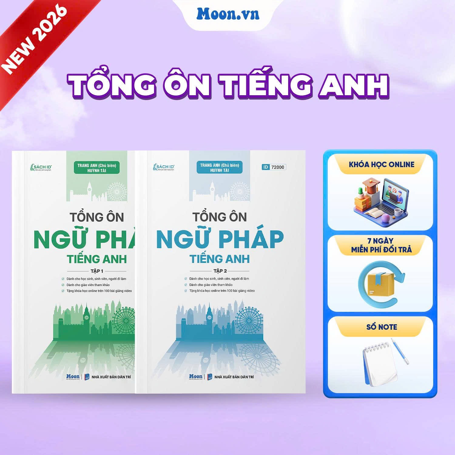 Combo Tổng Ôn Ngữ Pháp Tiếng Anh - Tập 1, Tập 2 