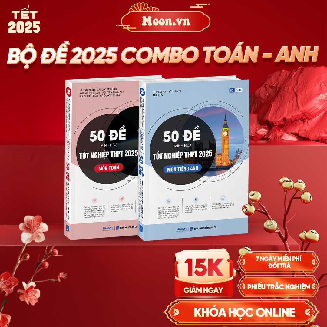 Combo Toán - Anh Bộ Đề Minh Họa 2025 