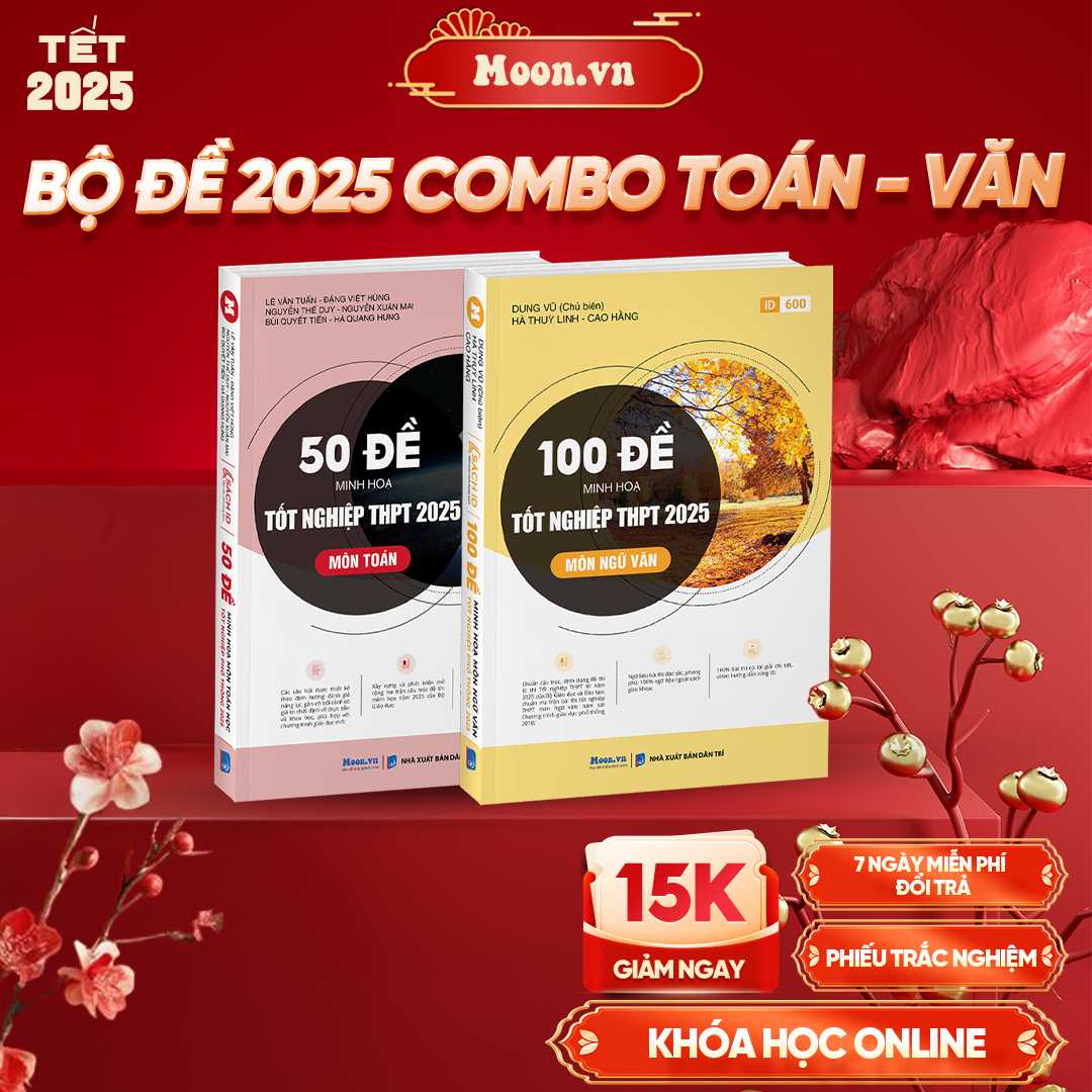 Combo Toán - Văn Bộ Đề Minh Họa 2025