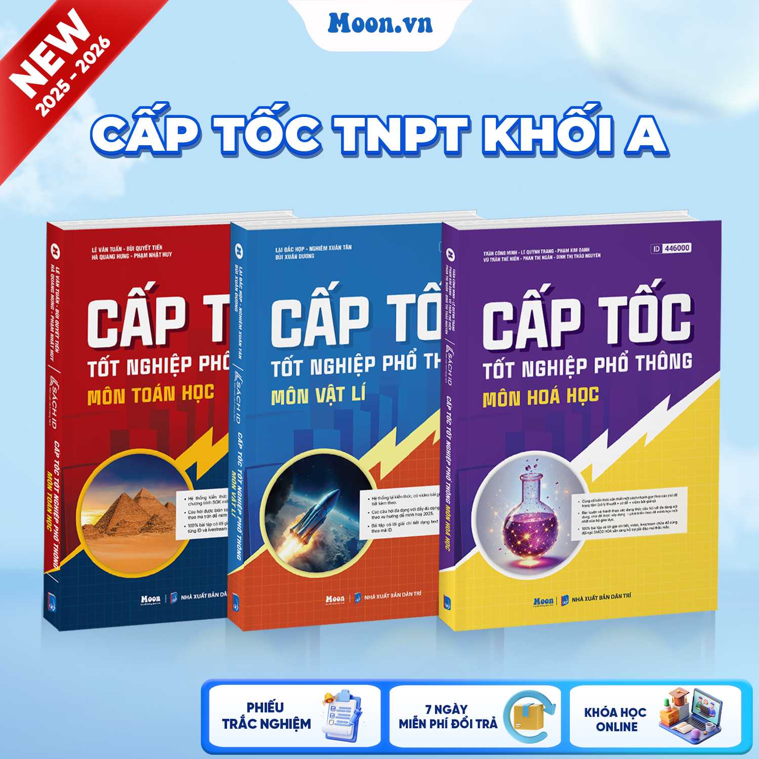 [LỚP 12 SGK MỚI] Combo Khối A - Cấp Tốc TNPT 2025 (Toán - Lí - Hóa)
