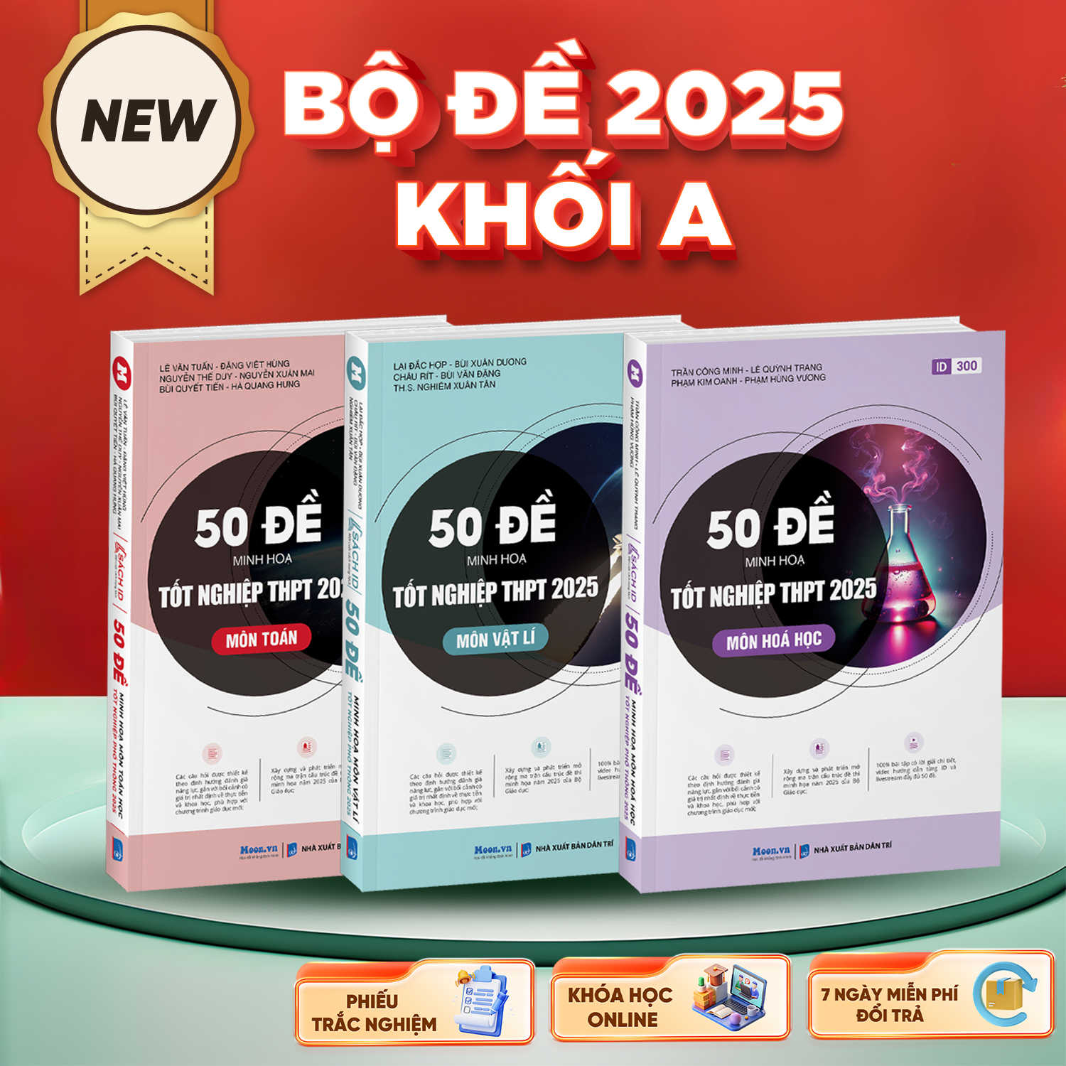 Combo Khối A - Bộ Đề Minh Họa 2025 (Toán - Lí - Hóa)