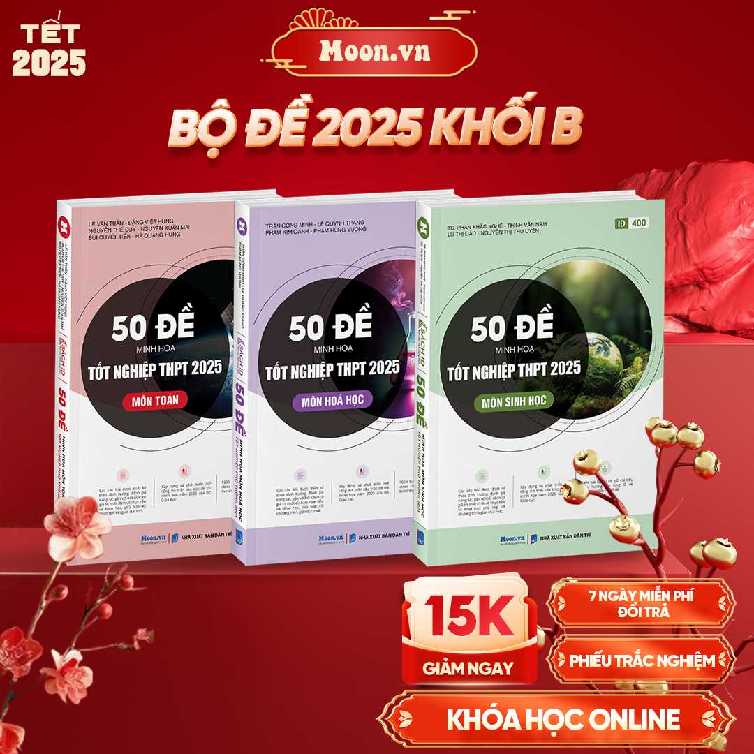 Combo Khối B - Bộ Đề Minh Họa 2025 (Toán - Hóa - Sinh)