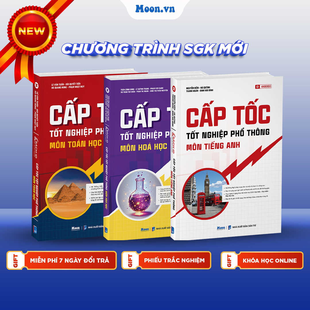 [LỚP 12 SGK MỚI] Combo Khối D7 - Cấp Tốc TNPT 2025 (Toán - Hóa - Anh) 