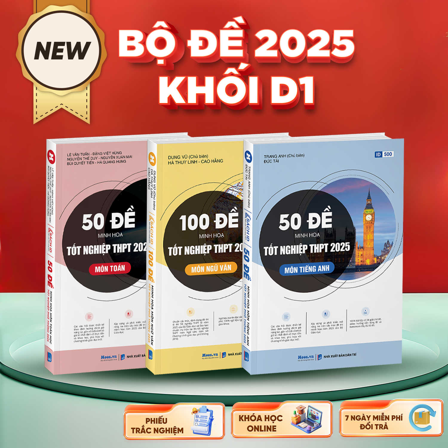 Combo Khối D1 - Bộ Đề Minh Họa 2025 (Toán - Văn - Anh)