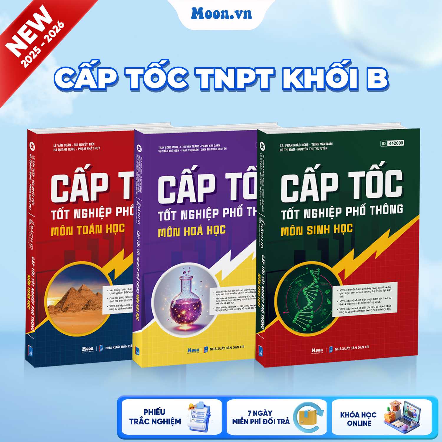 [LỚP 12 SGK MỚI] Combo Khối B - Cấp Tốc TNPT 2025 (Toán - Hóa - Sinh) 