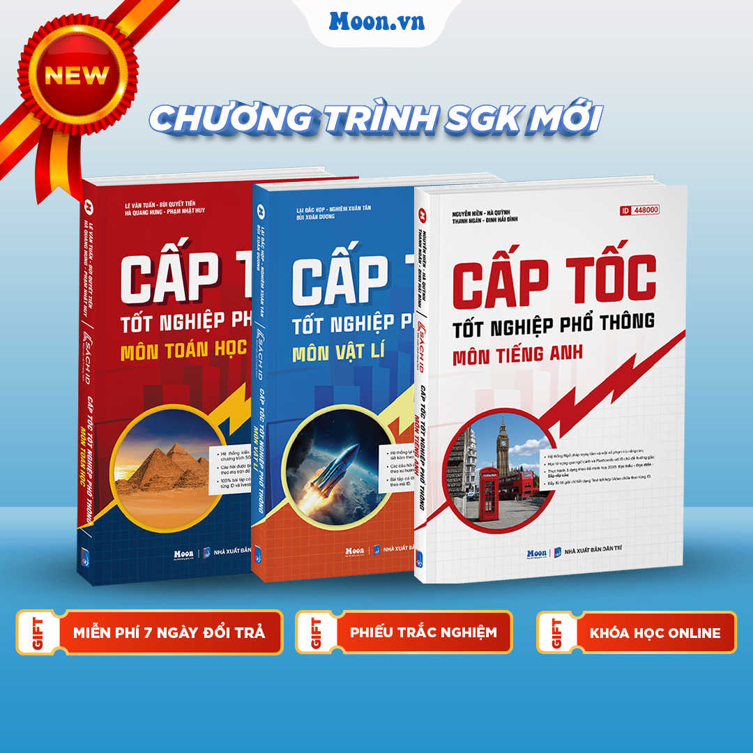 [LỚP 12 SGK MỚI] Combo Khối A1 - Cấp Tốc TNPT 2025 (Toán - Lí - Anh) 