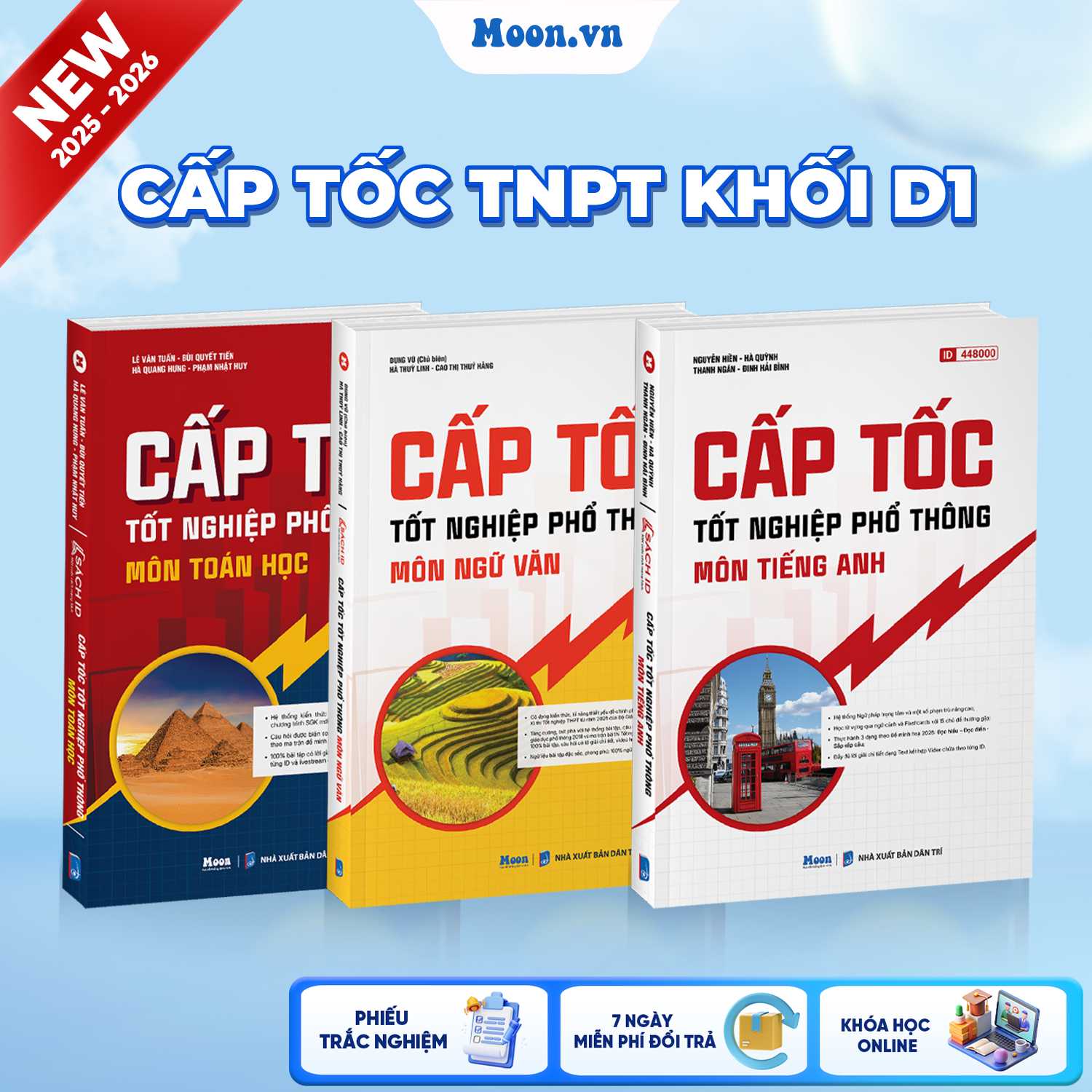 [LỚP 12 SGK MỚI] Combo Khối D1 - Cấp Tốc TNPT 2025 (Toán - Văn - Anh) 