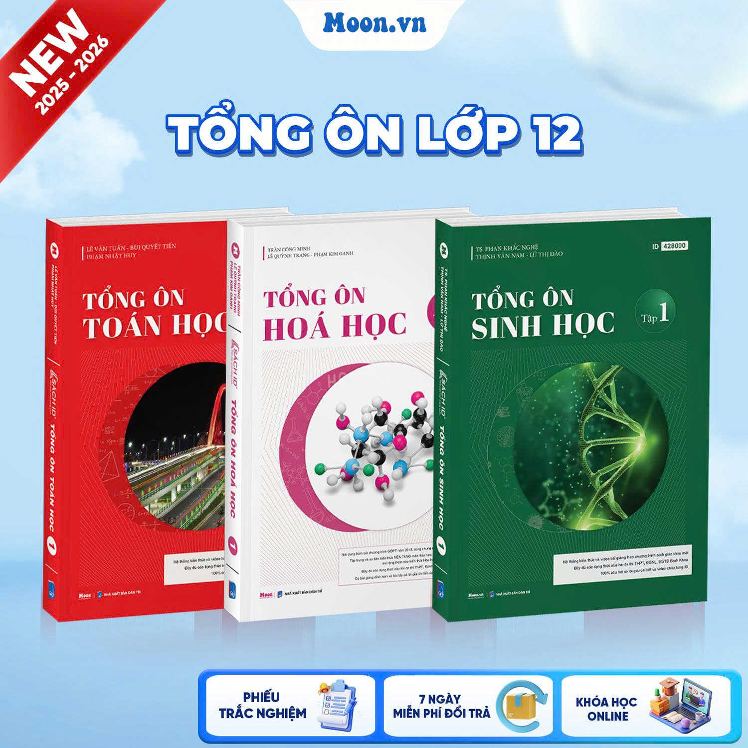 [2025-2026] Combo 3 Sách Khối B Tập 1 (Tổng Ôn Toán - Hóa - Sinh Tập 1)