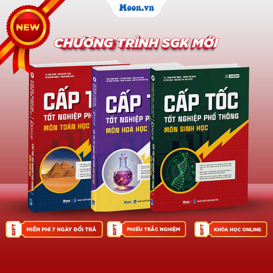 [LỚP 12 SGK MỚI] Combo Khối B - Cấp Tốc TNPT 2025 (Toán - Hóa - Sinh) 