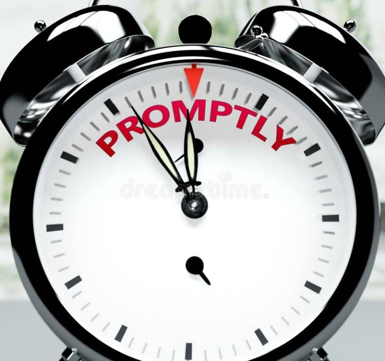 promptly